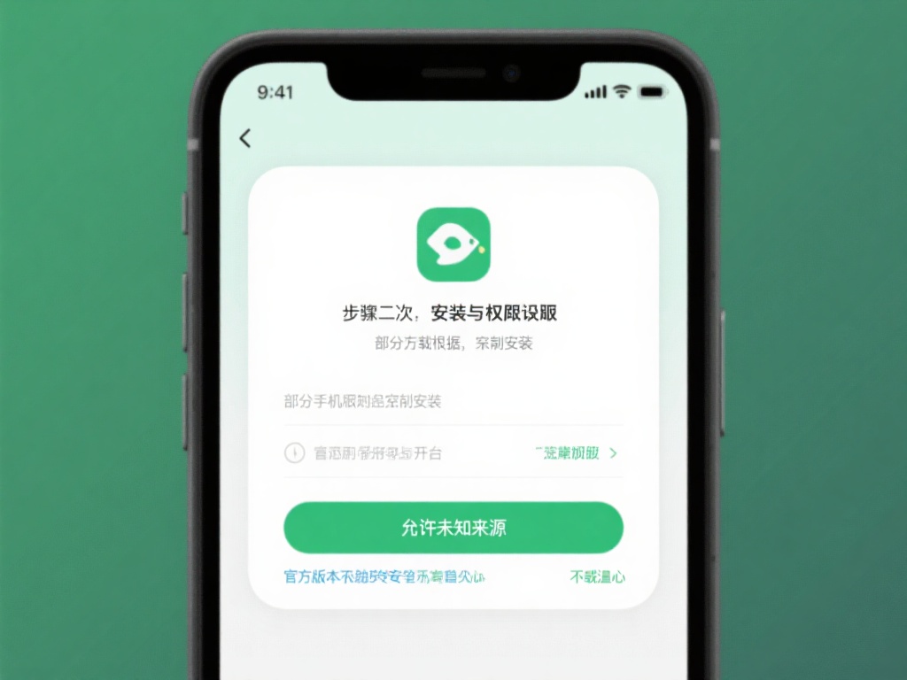 步骤三：安装与权限设置
下载完成后，根据设备提示