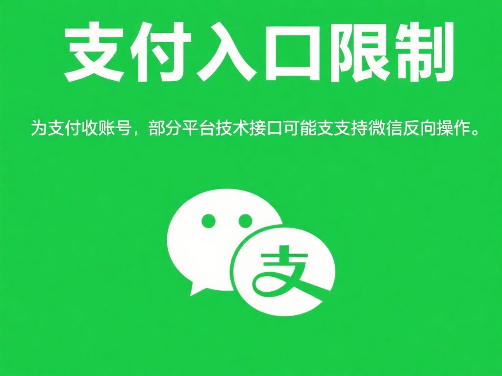 支付接口限制：微信支付主要作为一种支付工具，而非资